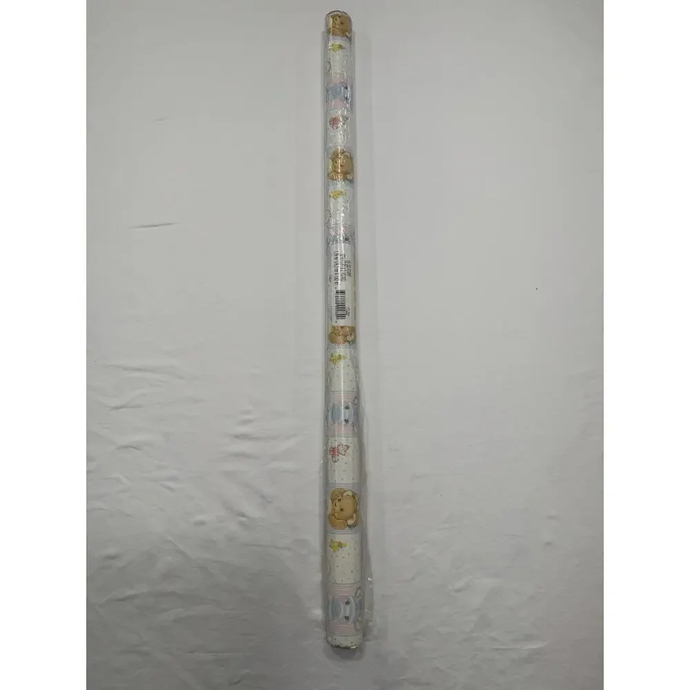 VINTAGE Hallmark Kids Baby Wrapping Paper‎ NEW ROLL 15 SQ FT